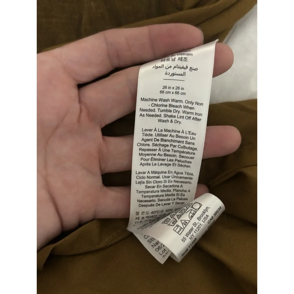 New West Elm Classic Cotton Velvet Tack Stitch Set Of 2 Euro Shams Cumin Gold